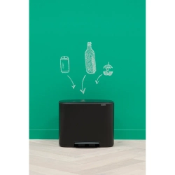 Brabantia Контейнер для мусора Bo 3х11л с сортировкой, черный 121104