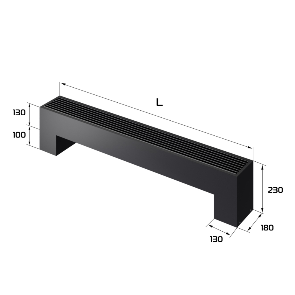 Конвектор напольный Royal Thermo STEP-130/180/1000-2-N-BL-LG-BL