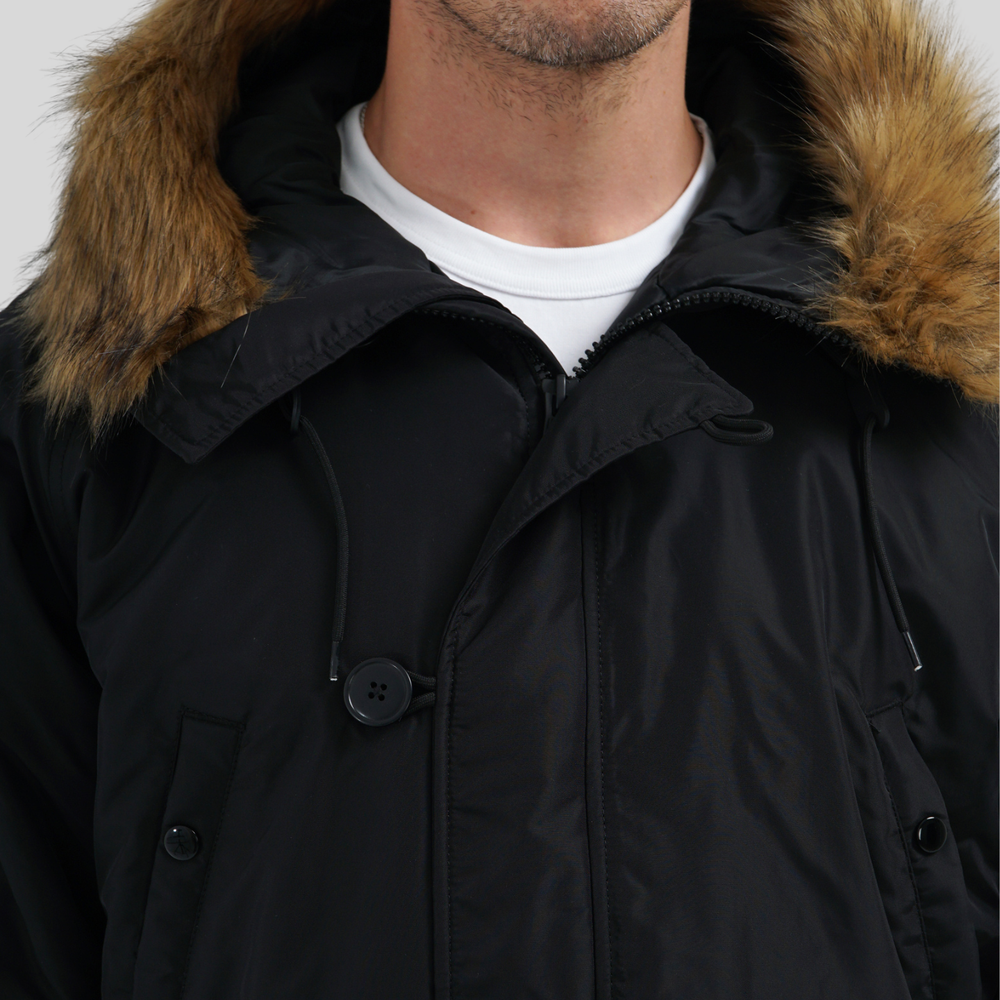 Парка Alpha Industries N-3B Logo Oxford Parka Black (Черная)