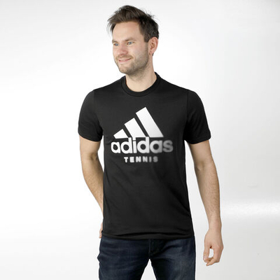 Мужское теннисное поло adidas CAT Graphic T-Shirt Men - Black, White