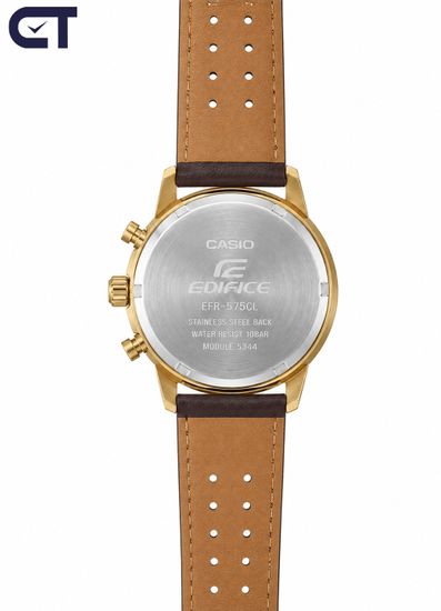 CASIO EFR-575CL-5ADF EDIFICE мужские наручные часы — хронограф в стиле классического спорткара с кожаным ремешком