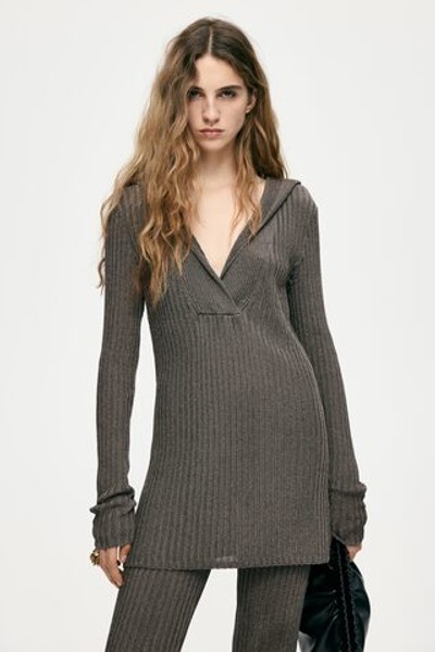 Металлизированный топ в резинку с капюшоном - H&M