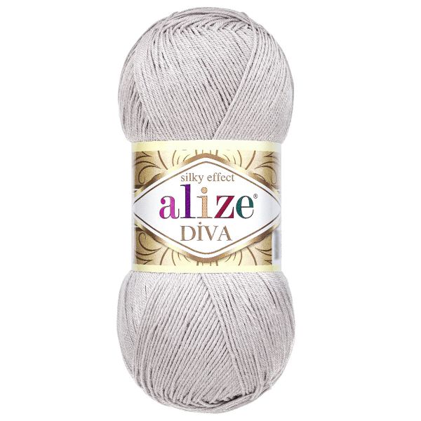 Пряжа Alize (Ализе) Diva / уп.5 мот. по 100 г, 350м, 168 морская ракушка A