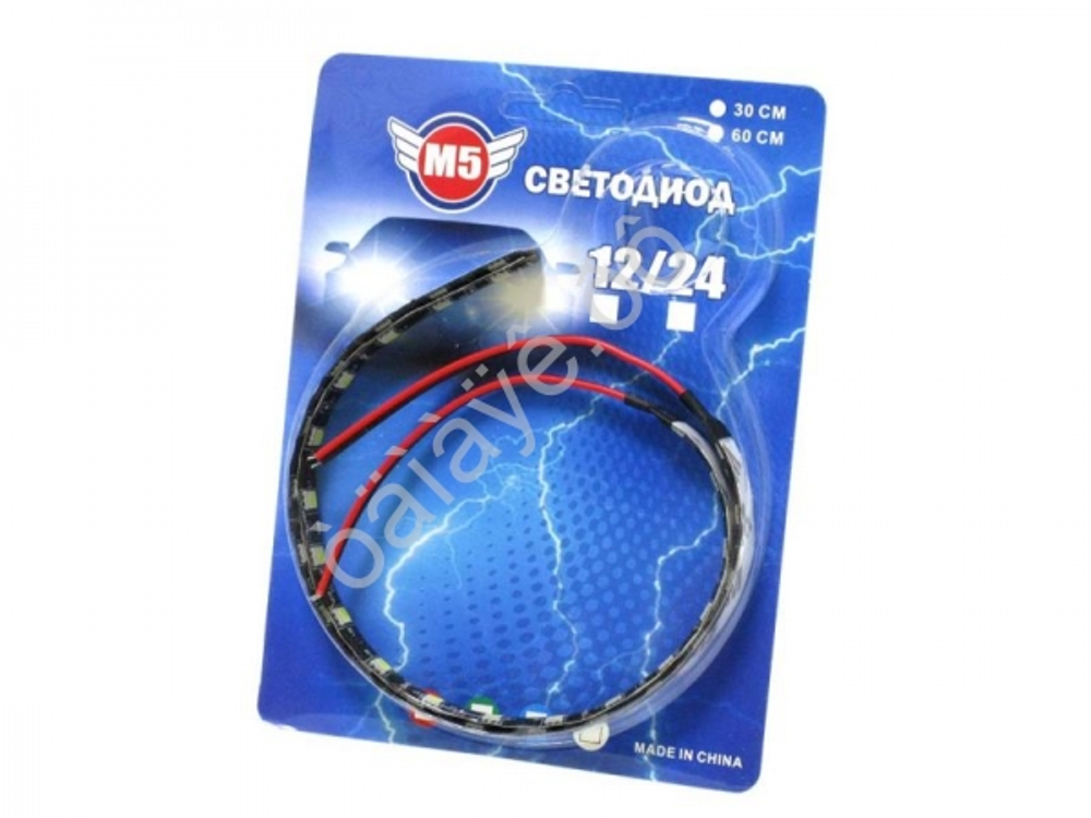 Светодиодная полоса  30см 5050 КРУПНЫЙ крист БЕЛАЯ 18SMD (бл2шт) М5 1218бел/2