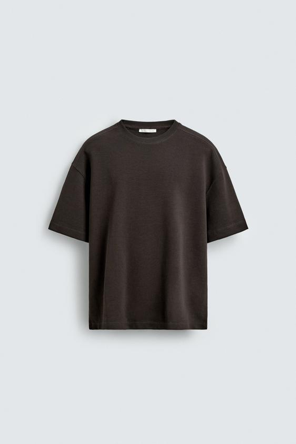 ZARA ТОЛСТОВКА RELAXED FIT ИЗ ИНТЕРЛОКА, КОРИЧНЕВЫЙ