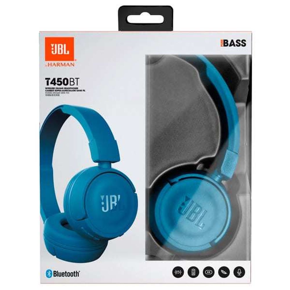 Беспроводные наушники JBL T450BT Blue - 4