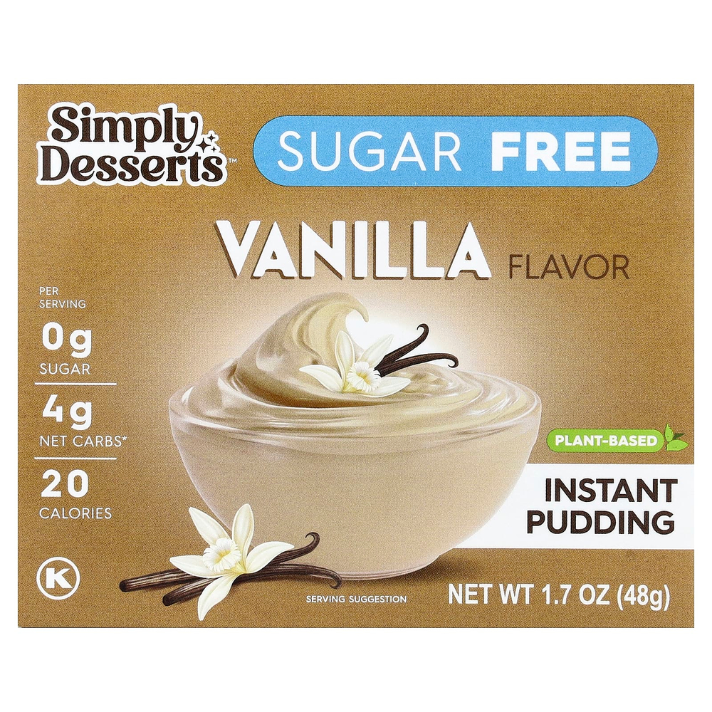 Simply Desserts, Натуральный пудинг быстрого приготовления, ваниль, 48 г (1,7 унции)