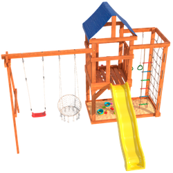 Детская площадка Fun Land с сеткой стенкой и плетенным креслом