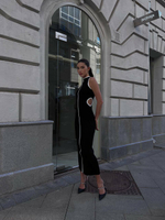 Платье RENEE с боковыми вырезами, чёрный