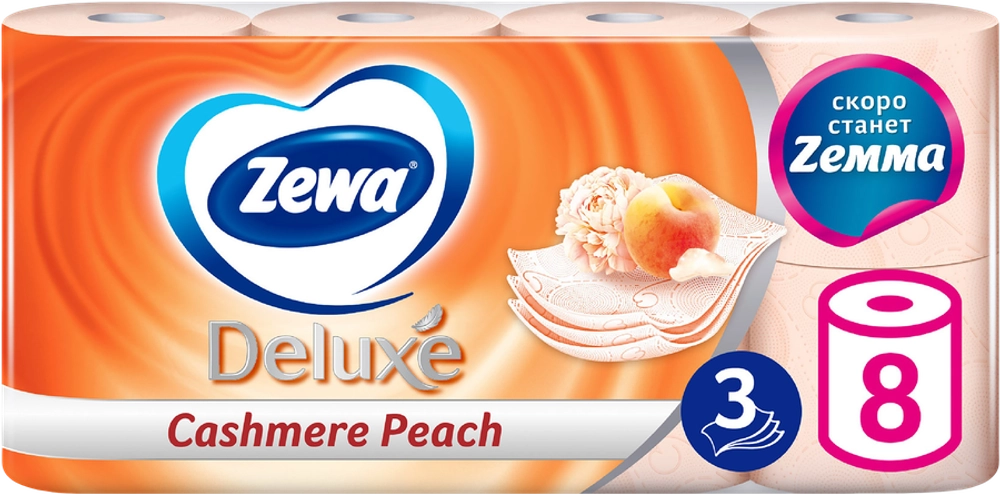 Zewa Туалетная бумага Deluxe Персик 8р
