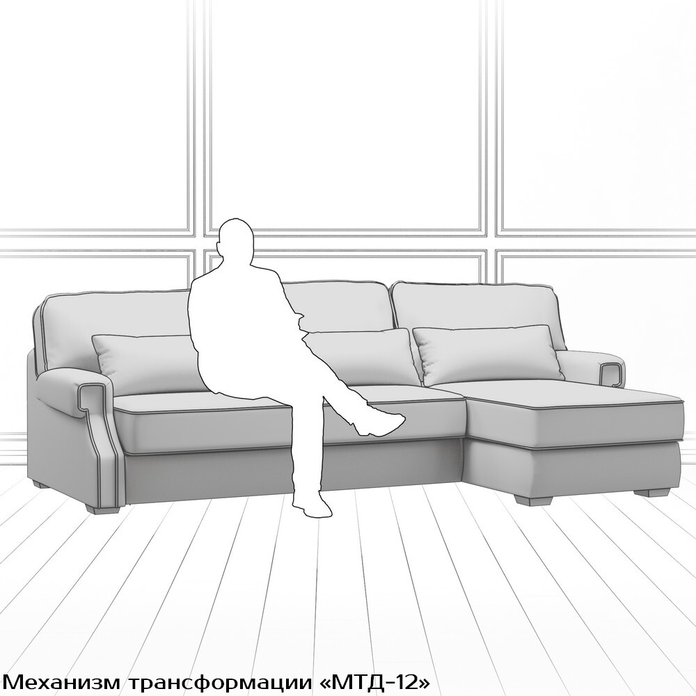 Диван Квадра L (с механизмом) DQL