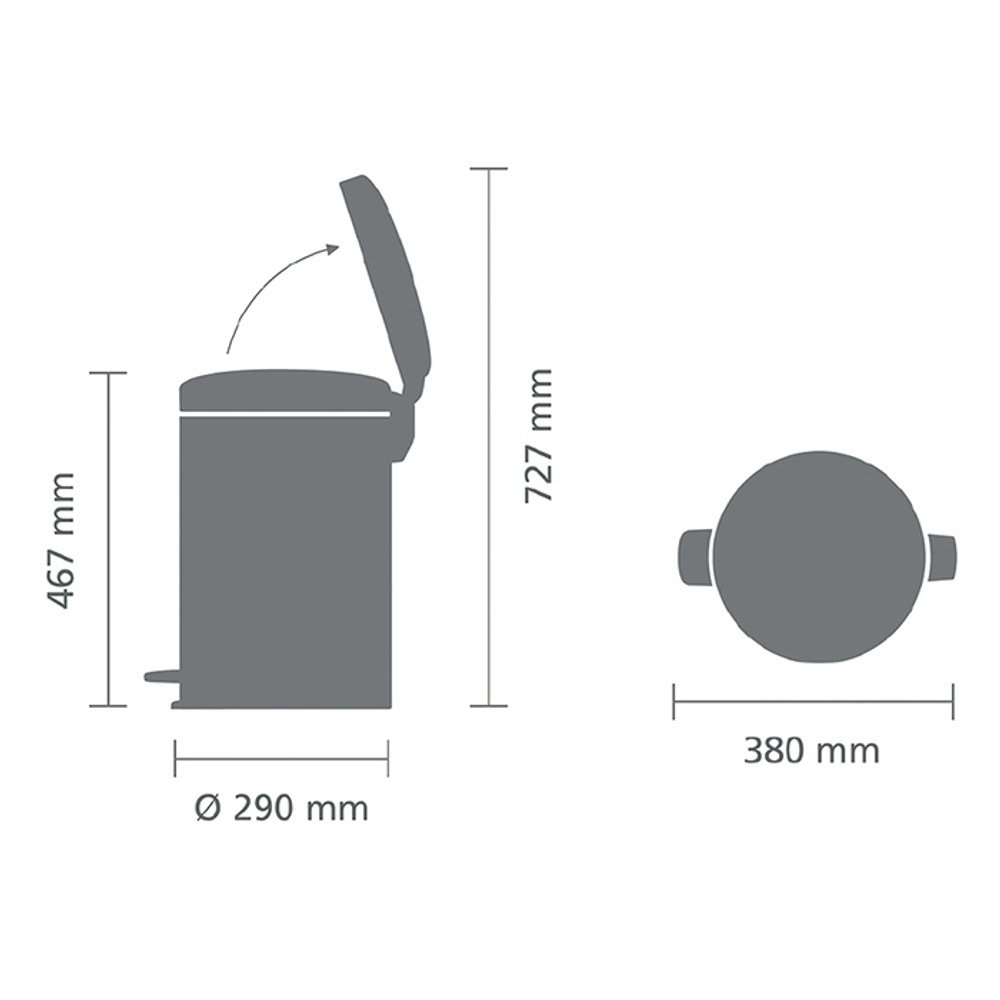 Мусорный бак с педалью newIcon 20л Brabantia Минерально-бордовый