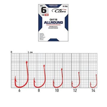 Крючки Cobra ALLROUND CA115  №8, 10 шт.