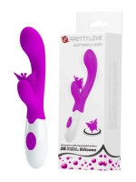 Pretty Love Butterfly Kiss Вибратор с клиторальным стимулятором-бабочкой - 19,9 см.