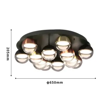 Потолочная люстра 65W 4000K 4371-12C черный Luna Favourite