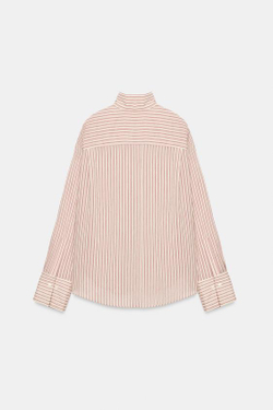 ZARA РУБАШКА В ПОЛОСКУ С ВОРОТНИКОМ-СТОЙКОЙ — ZW COLLECTION, ПОЛОСКИ