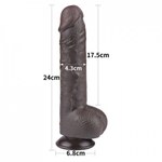 Реалистичный фаллоимитатор Lovetoy Sliding Skin (24*4,3) с двойным покрытием, черный