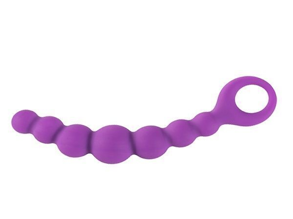 Фиолетовая анальная цепочка Bubble-Chain - 15 см. (Цвет: фиолетовый)