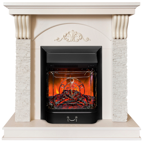 Каминокомплект Real Flame Corfino WT с очагом Majestic Lux Black (без пульта)