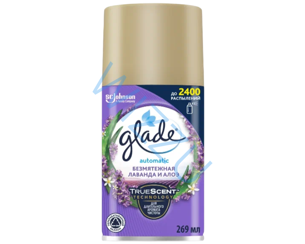 jb.Glade AUTOMATIC см. БАЛЛОН "Безмятежная лаванда и алоэ" 269мл 6шт/уп