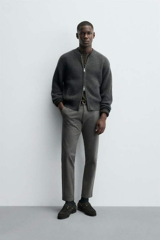 ZARA БРЮКИ ЧИНОС SKINNY FIT, АНТРАЦИТОВО-СЕРЫЙ