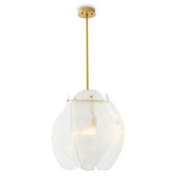 Eichholtz Chandelier Hibis, Antique Brass Finish / Clear Glass