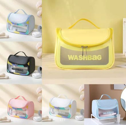 Дорожная прозрачная сумка WASH BAG 23*19см розовая