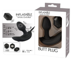 Черный вибростимулятор простаты Butt Plug с функцией расширения - 10,7 см. (Цвет: черный)