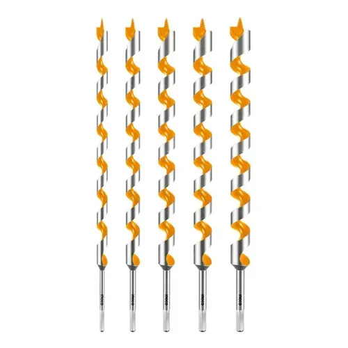 Набор спиральных сверл Левиса по дереву 5шт INGCO DBW0501 INDUSTRIAL
