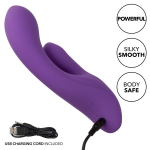 Фиолетовый вибратор-кролик 17,25см California Exotic Novelties Stella Liquid Silicone Dual Pleaser SE-4368-35-3
