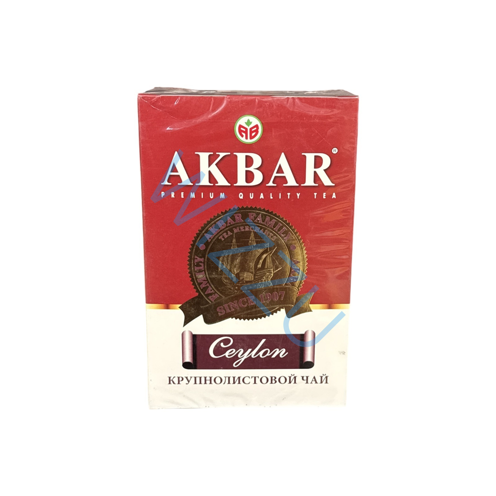 Чай   "АКБАР"   "Цейлон" черн .байховый.  цейлонс.  крупнолист   250 г х 8шт
