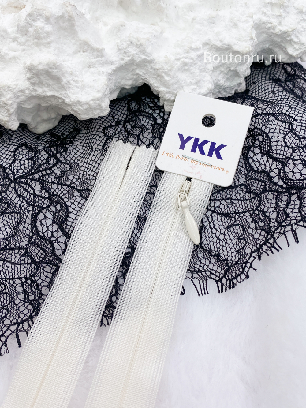 Молния YKK потайная, неразъемная тип 2 молочная 841
