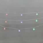 Гирлянда светодиодная Снежинки большие 5м, 20LED, IP20, прозрачный провод, свечение мульти (RG/RB),