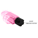 Розовый вибростимулятор 7,6см с шипиками на палец Baile Finger Vibrator BI-010148
