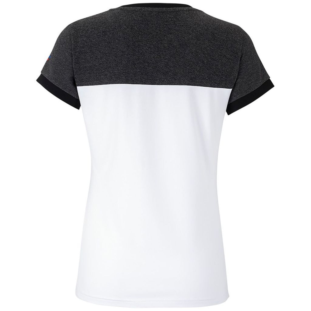 Женская футболка теннисная Tecnifibre Lady F1 Stretch - black/heather/white