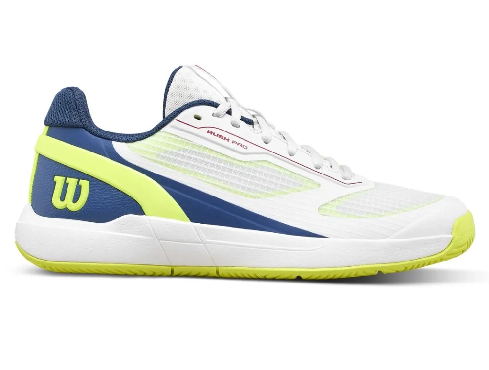 Детские Кроссовки теннисные  Wilson Rush Pro 5 JR - snow white/snow white/ensign blue