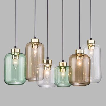 Подвесной светильник со стеклянными плафонами 6*Е27 3328 чёрный Marco Green TK Lighting