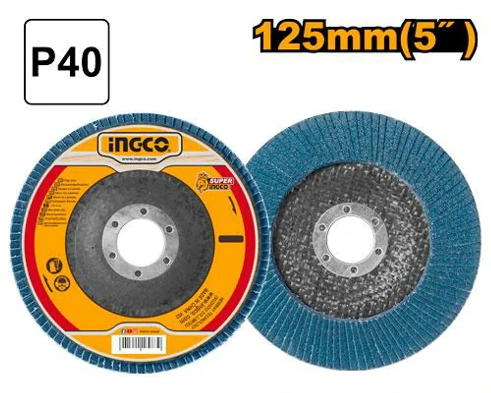 Круг лепестковый КЛТ 2 125х22 мм Р40, цирконий SUPER INGCO FDZ1251