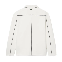 Мужская теннисная кофта Lacoste Tennis Heritage Zipped Badge Accent - white/navy blue