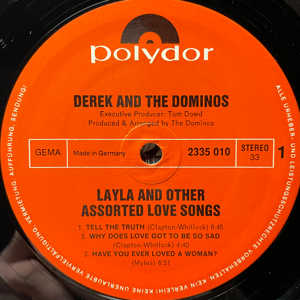Derek & The Dominos ‎– Layla And Other Assorted Love Songs 2LP (Германия 1985г.)