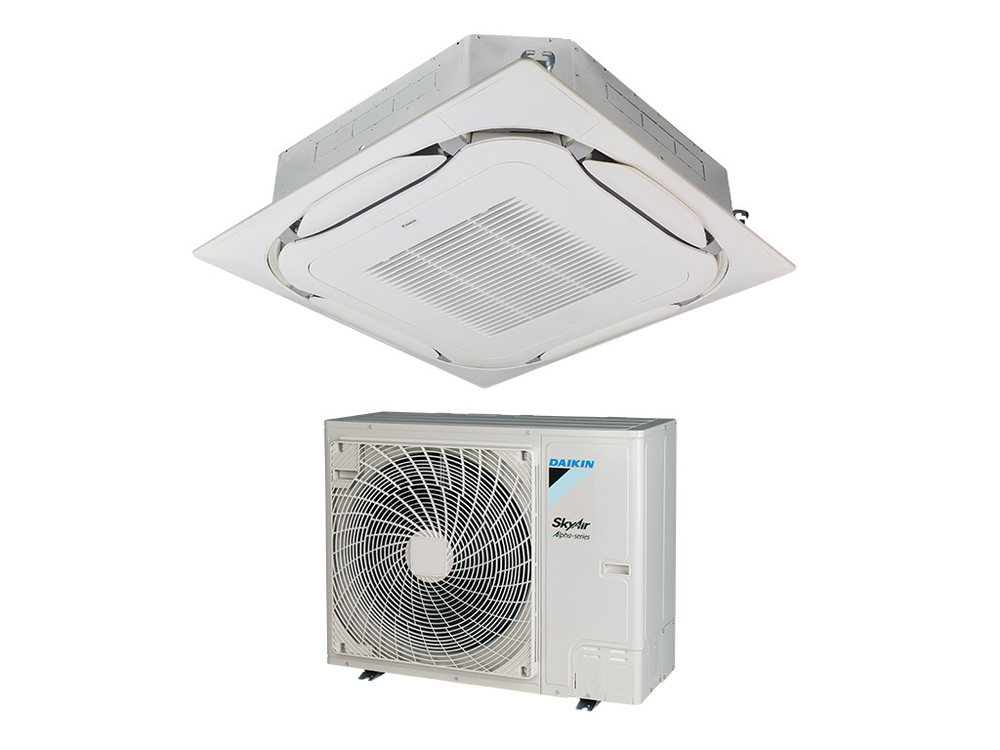 Полупромышленный кассетный инверторный кондиционер Daikin FCAG100B/RZAG100NV1/BYCQ140E