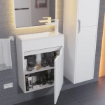 Тумба с раковиной для ванной Uperwood Modul 50 см, подвесная, матовая, белая