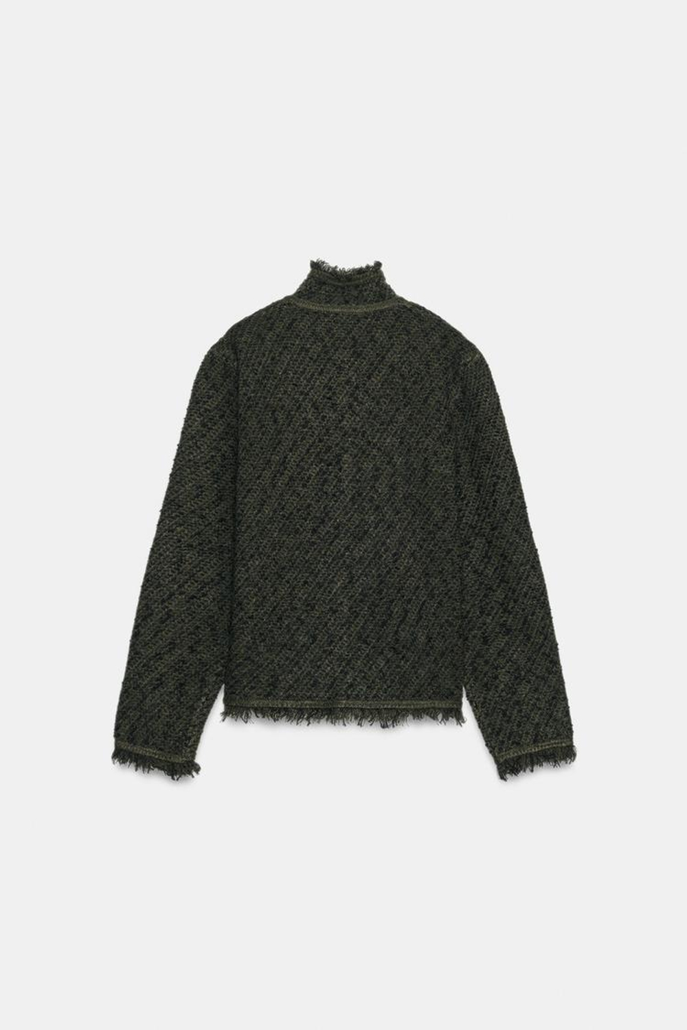 ZARA КАРДИГАН С НЕОБРАБОТАННЫМ КРАЕМ, МЯГКИЙ ЗЕЛЕНЫЙ