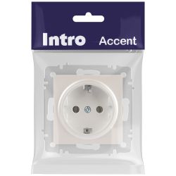 Розетка Intro Accent 6-202-06 2P+E Schuko 16А-250В IP20 СУ AL/CU перламутр | Intro