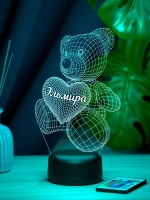 Ночник "Мишка с именем Эльмира" - подарок девочке