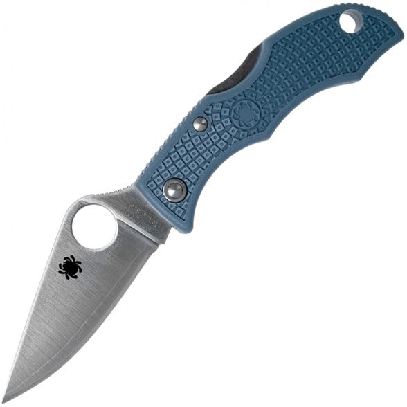 Цена наСкладной нож-брелок LADYBUG - Spyderco LBLP3E, сталь V-Toku2 / Laminated 410 Satin Plain, рукоять серо-синий термопластик FRN
