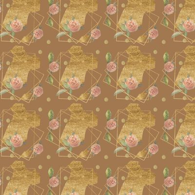 Розы and gold on brown