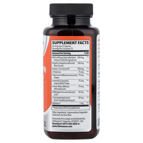 LifeSeasons, Relieve-R™ PM, 46 растительных капсул
