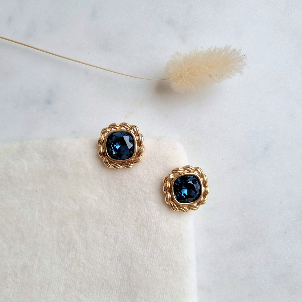Серьги Swarovski с синими кристаллами
