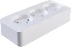 Розетка Systeme Electric BLANCA без заземления тройная накладная белая 35772